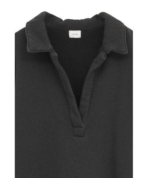 MANOF(マノフ)の「VINTAGE POLO TOPS(スウェット・レディース・ブラック/ベージュ・F)」の3枚目の写真