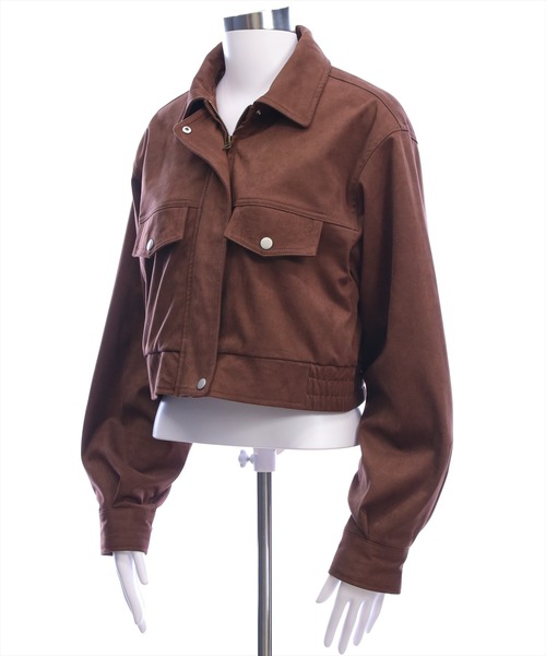clear（クリア）の「フェイクスエードジャケット［大人 カジュアル 着回し力抜群］≪AW新作≫（ブルゾン・レディース・キャメル/ブラウン・F）」の7枚目の写真