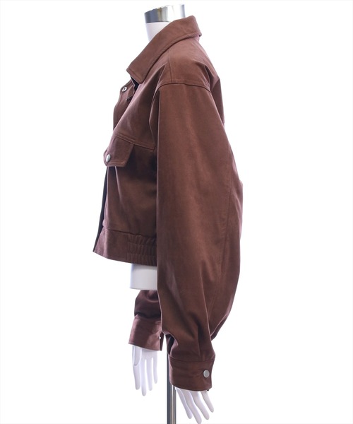 clear（クリア）の「フェイクスエードジャケット［大人 カジュアル 着回し力抜群］≪AW新作≫（ブルゾン・レディース・キャメル/ブラウン・F）」の8枚目の写真