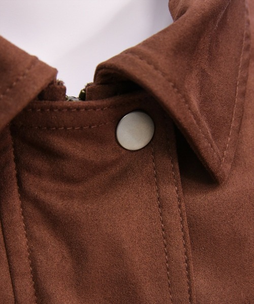 clear（クリア）の「フェイクスエードジャケット［大人 カジュアル 着回し力抜群］≪AW新作≫（ブルゾン・レディース・キャメル/ブラウン・F）」の16枚目の写真