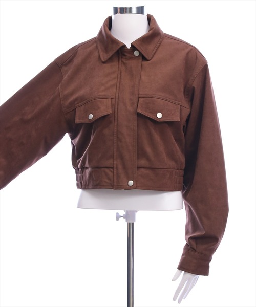 clear（クリア）の「フェイクスエードジャケット［大人 カジュアル 着回し力抜群］≪AW新作≫（ブルゾン・レディース・キャメル/ブラウン・F）」の13枚目の写真