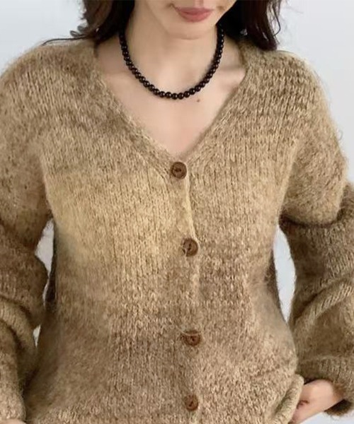DAY CLOSET(デイ クローゼット)の「ゆったり着られる厚手のオーバーサイズ。長袖くすみグラデーションニットカーディガン レディース(カーディガン/ボレロ・レディース・ブラウン/グレー・FREE)」の12枚目の写真