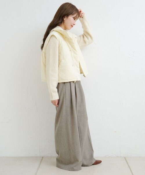 Kastane（カスタネ）の「【一部店舗限定/4色展開】B ナイロン中綿ベスト（ダウンベスト・レディース・アイボリー/カーキ/ブラック/ブラウン・FREE）」の6枚目の写真