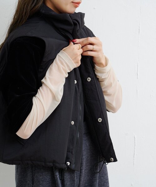 Kastane（カスタネ）の「【一部店舗限定/4色展開】B ナイロン中綿ベスト（ダウンベスト・レディース・アイボリー/カーキ/ブラック/ブラウン・FREE）」の7枚目の写真