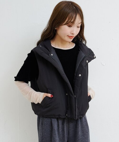 Kastane（カスタネ）の「【一部店舗限定/4色展開】B ナイロン中綿ベスト（ダウンベスト・レディース・アイボリー/カーキ/ブラック/ブラウン・FREE）」の9枚目の写真