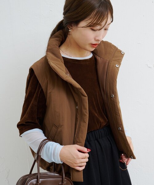 Kastane（カスタネ）の「【一部店舗限定/4色展開】B ナイロン中綿ベスト（ダウンベスト・レディース・アイボリー/カーキ/ブラック/ブラウン・FREE）」の18枚目の写真