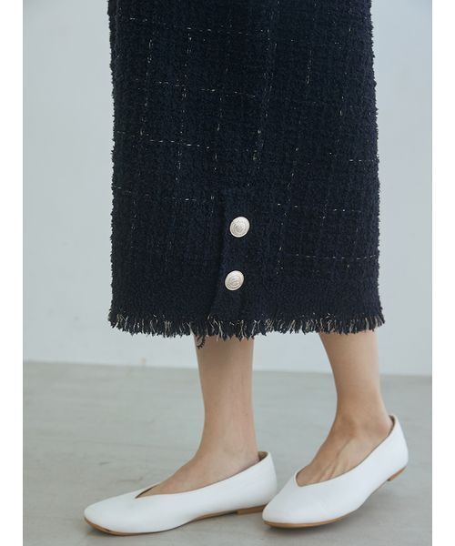 セール】【JOEL ROBUCHON】ツイードモコVネックワンピース（ルーム