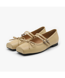 SAPPUN（サプン）の「Morie Ribbon Mary Jane Flats (1cm)（バレエシューズ）」