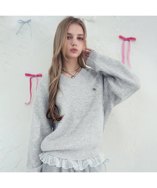Vivacious(ビバシャス)の「Rive Gauche Knit_4Colors(ニット/セーター・レディース・ベージュ/ピンク/グレー/ブラック・FREE)」の3枚目の写真