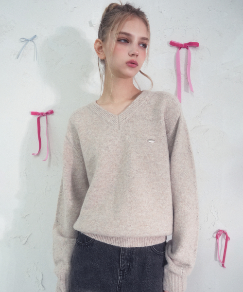 Vivacious(ビバシャス)の「Rive Gauche Knit_4Colors(ニット/セーター・レディース・ベージュ/ピンク/グレー/ブラック・FREE)」の12枚目の写真