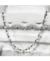BLESSED BULLET（ブレスドブレッド）の「ss-ネイチャー休 ビーズ+チェーンネックレス-ホワイト（ネックレス）」