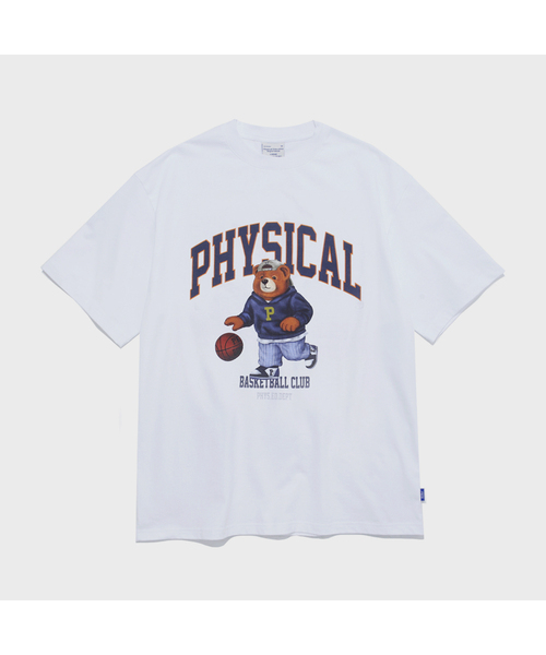 PHYSICAL DEPARTMENT(フィジカル デパートメント)の「ベスキットボールベア 半袖Tシャツ_ホワイト(Tシャツ/カットソー・レディース・その他・MEDIUM/X-LARGE/SMALL/LARGE)」の1枚目の写真