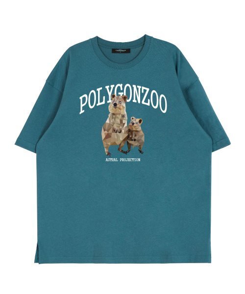 ASTRAL PROJECTION(アストラルプロジェクション)の「ポリゴン クオカ ラウンドネック 15番手 綿 半袖Tシャツ_ブルーグリーン(Tシャツ/カットソー・レディース・その他・LARGE/X-LARGE)」の2枚目の写真