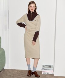 Color Block Cozy Dress_Beige