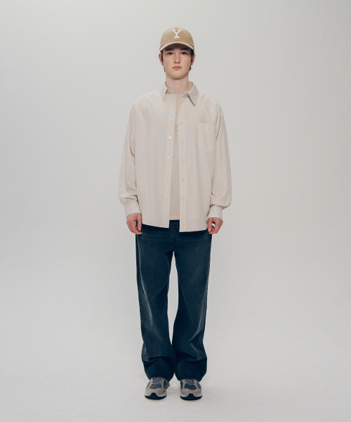 YALE(イェール)の「ルーズフィットマルチストライプシャツ_ベージュ(シャツ/ブラウス・レディース・その他・LARGE/X-LARGE)」の13枚目の写真