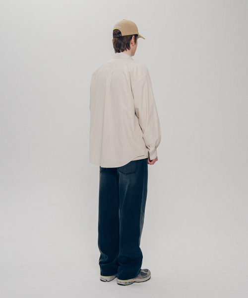 YALE(イェール)の「ルーズフィットマルチストライプシャツ_ベージュ(シャツ/ブラウス・レディース・その他・LARGE/X-LARGE)」の11枚目の写真