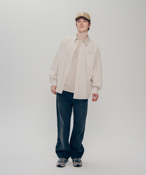 YALE(イェール)の「ルーズフィットマルチストライプシャツ_ベージュ(シャツ/ブラウス・レディース・その他・LARGE/X-LARGE)」の10枚目の写真
