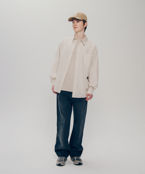 YALE(イェール)の「ルーズフィットマルチストライプシャツ_ベージュ(シャツ/ブラウス・レディース・その他・LARGE/X-LARGE)」の9枚目の写真