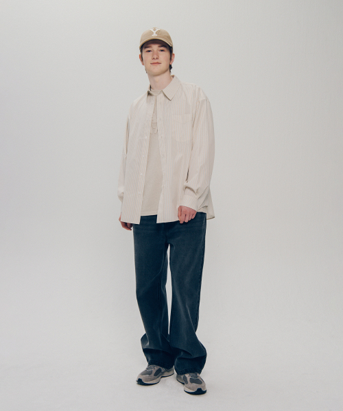 YALE(イェール)の「ルーズフィットマルチストライプシャツ_ベージュ(シャツ/ブラウス・レディース・その他・LARGE/X-LARGE)」の8枚目の写真