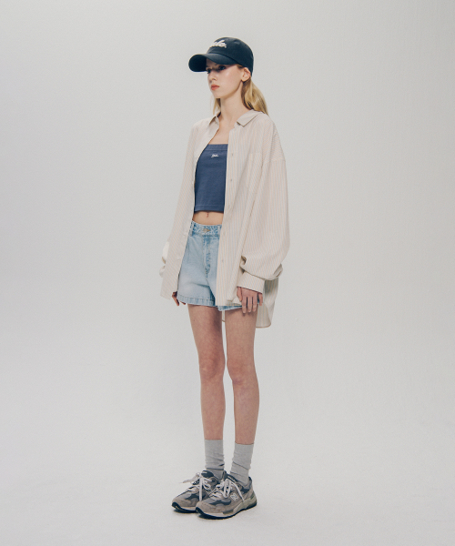 YALE(イェール)の「ルーズフィットマルチストライプシャツ_ベージュ(シャツ/ブラウス・レディース・その他・LARGE/X-LARGE)」の6枚目の写真