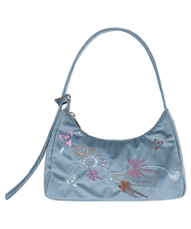 KIMZISU（キムジス）の「Multicolour Embroidery Velvet Mini Bag _ SKY BLUE（ショルダーバッグ）」