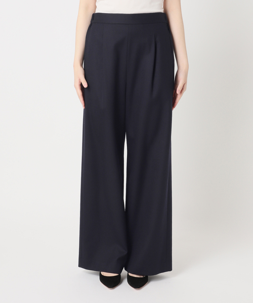 EVERYDAY I LIKE.（エヴリディアイライク）の「*イージーワイドパンツ(フラノ)2（スラックス・レディース・ネイビー・40/38/36）」の7枚目の写真