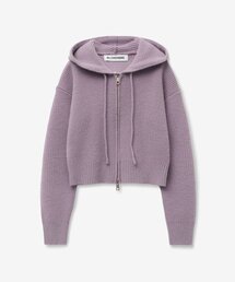 BLOND9（ブロンドナイン）の「アリスリーブ ニットフードジップアップ_あんこ色（パーカー）」