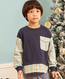 KP BOY（ケーピーボーイ）の「先染チェック×裏毛 ポケットトレーナー（スウェット）」