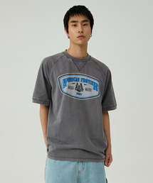 スウェグバー3587 ラグランピグメントダークグレーセミオーバーフィット半袖Tシャツ