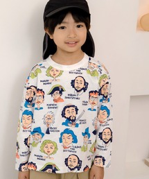 MAKE YOUR DAY | コミックえらい人総柄長袖Tシャツ■80～140cm(Tシャツ/カットソー)