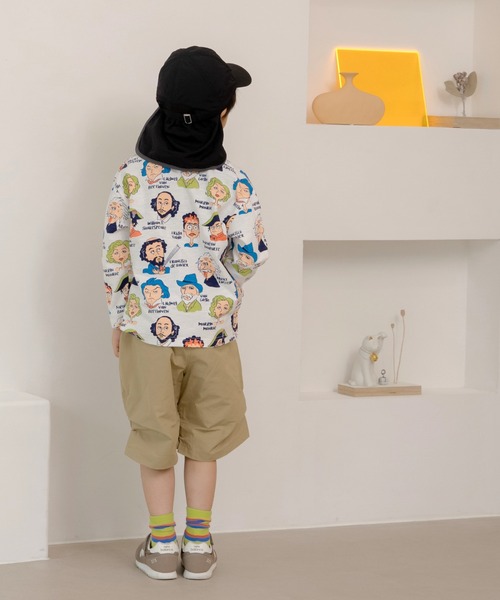 MAKE YOUR DAY（メイクユアデイ）の「コミックえらい人総柄長袖Tシャツ■80～140cm（Tシャツ/カットソー・キッズ・アイボリー/オフホワイト・80/90/100/110/120/130/140）」の11枚目の写真