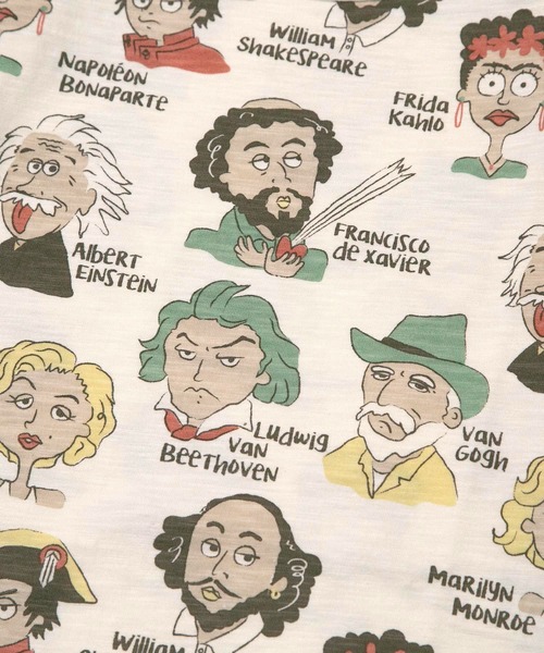 MAKE YOUR DAY（メイクユアデイ）の「コミックえらい人総柄長袖Tシャツ■80～140cm（Tシャツ/カットソー・キッズ・アイボリー/オフホワイト・80/90/100/110/120/130/140）」の17枚目の写真