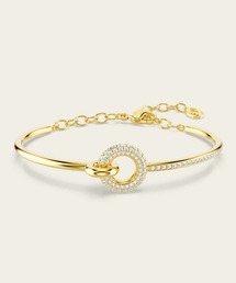 SWAROVSKI（スワロフスキー）の「【公式】【スワロフスキー】Dextera バングル, ラウンドカット, ホワイト, ゴールドトーン・プレーティング（バングル/リストバンド）」