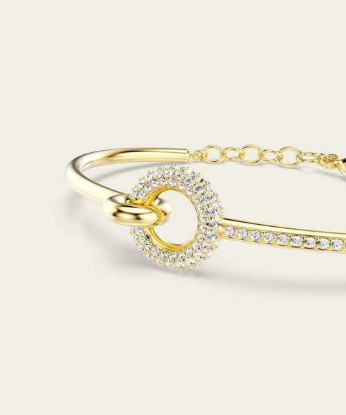 SWAROVSKI(スワロフスキー)の「【公式】【スワロフスキー】Dextera バングル, ラウンドカット, ホワイト, ゴールドトーン・プレーティング(バングル/リストバンド・レディース・ホワイト・ONE SIZE)」の5枚目の写真