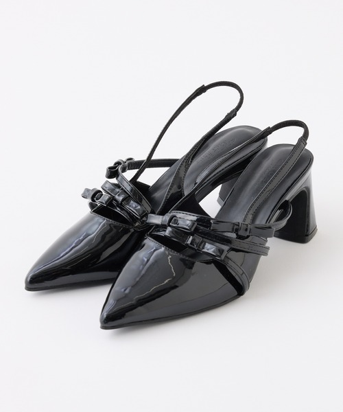 one after another NICE CLAUP(ワンアフターアナザーナイスクラップ)の「リボンミュールサンダル(サンダル・レディース・アイボリー/ライトピンク/ブラック・M/S/L)」の3枚目の写真