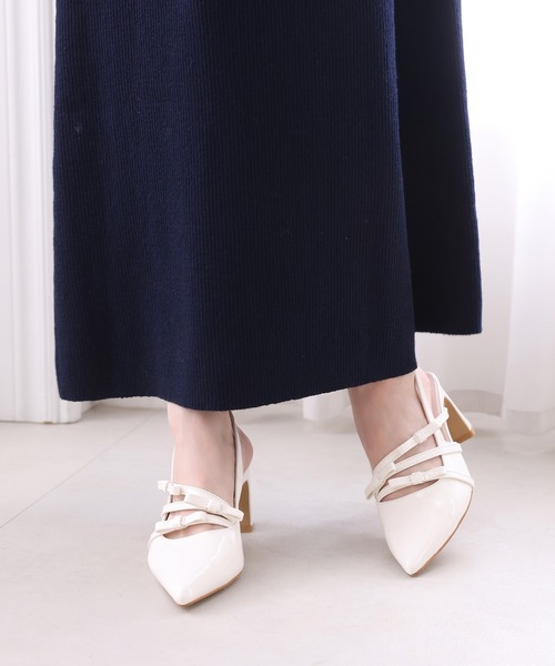 one after another NICE CLAUP(ワンアフターアナザーナイスクラップ)の「リボンミュールサンダル(サンダル・レディース・アイボリー/ライトピンク/ブラック・M/S/L)」の4枚目の写真