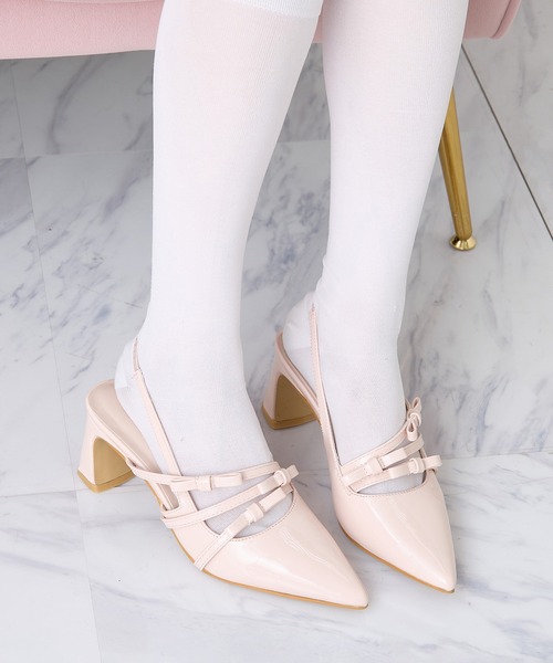 one after another NICE CLAUP(ワンアフターアナザーナイスクラップ)の「リボンミュールサンダル(サンダル・レディース・アイボリー/ライトピンク/ブラック・M/S/L)」の9枚目の写真