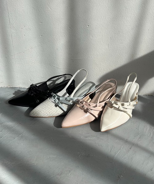 one after another NICE CLAUP(ワンアフターアナザーナイスクラップ)の「リボンミュールバックストラップパンプス(パンプス・レディース・アイボリー/ライトピンク/ブラック・M/S/L)」の19枚目の写真