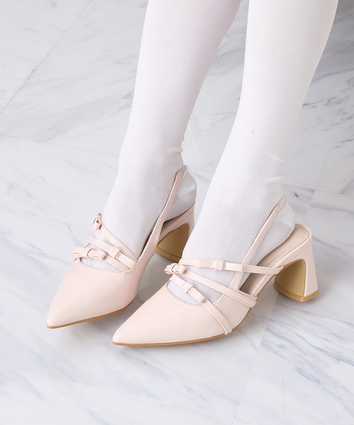 one after another NICE CLAUP(ワンアフターアナザーナイスクラップ)の「リボンミュールバックストラップパンプス(パンプス・レディース・アイボリー/ライトピンク/ブラック・M/S/L)」の17枚目の写真