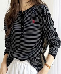 U.S. POLO ASSN. | GeeRA別注【U.S.POLOASSN.】ワンポイント刺繍 ワッフルヘンリーネックカットソートップス(Tシャツ/カットソー)