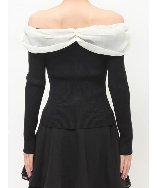 RESEXXY（リゼクシー）の「フロントリボンリブニットトップス（ニット/セーター・レディース・オレンジ/ブラック/アイボリー・FREE）」の8枚目の写真