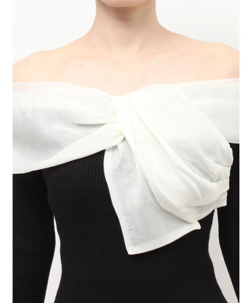 RESEXXY（リゼクシー）の「フロントリボンリブニットトップス（ニット/セーター・レディース・オレンジ/ブラック/アイボリー・FREE）」の9枚目の写真