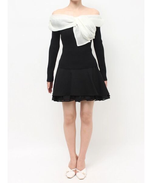 RESEXXY（リゼクシー）の「フロントリボンリブニットトップス（ニット/セーター・レディース・オレンジ/ブラック/アイボリー・FREE）」の13枚目の写真