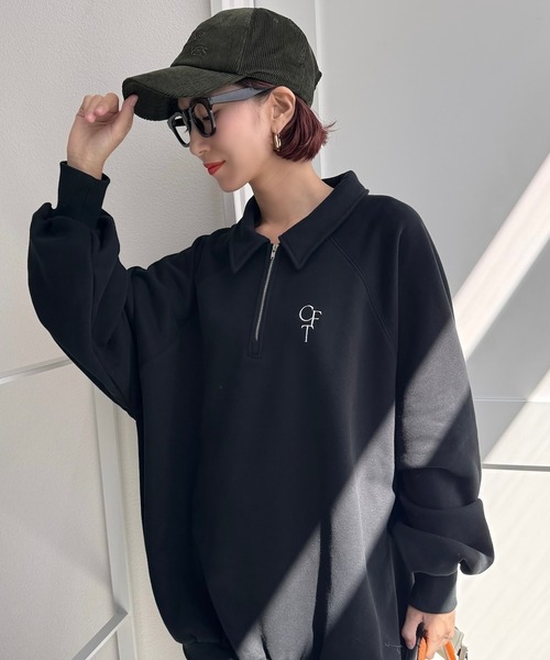 CFT.(シフト)の「CFT.ロゴハーフスウェット(スウェット・レディース・ブラウン/ブラック×ホワイト/ブラック×ブラック・FREE)」の22枚目の写真