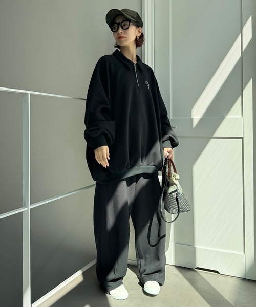 CFT. 新品スウェット＆1度着用くしゅモック2点セット レイヤード風スウェットセットアップ/MAJESTIC LEGON(マジェスティック