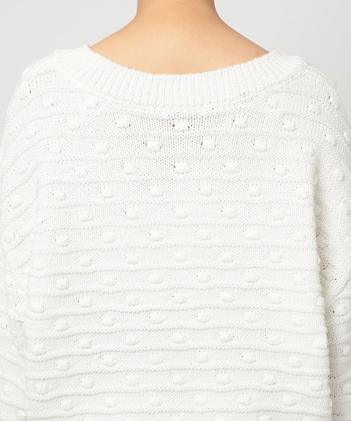 BARNYARDSTORM（バンヤードストーム）の「BARNYARDSTORM / Vネックポコポコニット / ハンドウォッシャブル（ニット/セーター・レディース・グリーン/ホワイト・FREE）」の15枚目の写真