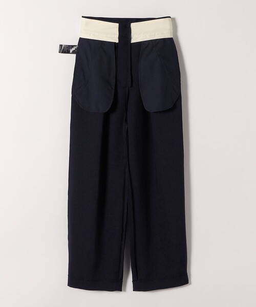 SHIPS any（シップス エニィ）の「SHIPS any:〈洗濯機可能〉ダブルクロス タック ストレート パンツ［NAVY BLUE］（その他パンツ・レディース・ネイビー/オフホワイト・36/38）」の18枚目の写真