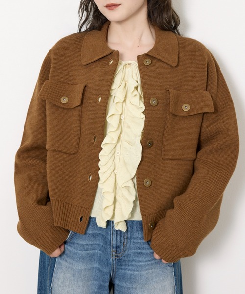 FRONT BUTTON KNIT C/D フロントボタン ニット カーディガン 冬服 春服