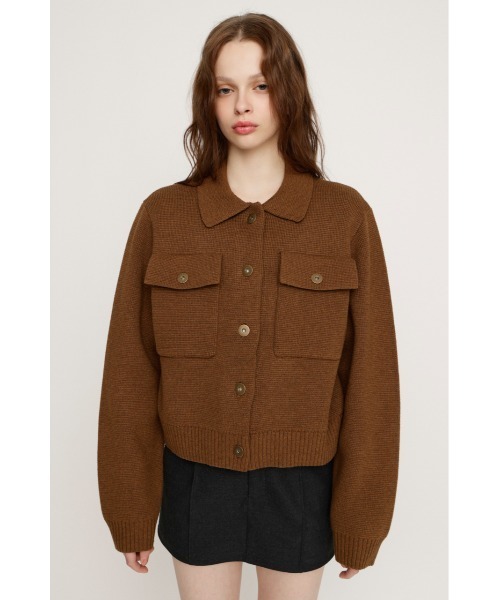 SLY(スライ)の「FRONT BUTTON KNIT C/D フロントボタン ニット カーディガン 冬服 春服(カーディガン/ボレロ・レディース・キャメル/ダークグレー・FREE)」の10枚目の写真