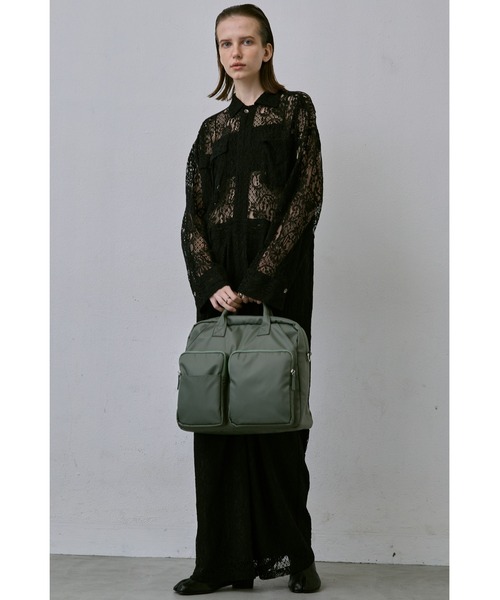 un/neu（アンノイ）の「アウトポケットナイロンバッグ / 大容量 / A4、PC(14inch)収納可能 / 撥水機能付き（ショルダーバッグ・レディース・ブラック/アイボリー/カーキ・FREE）」の20枚目の写真